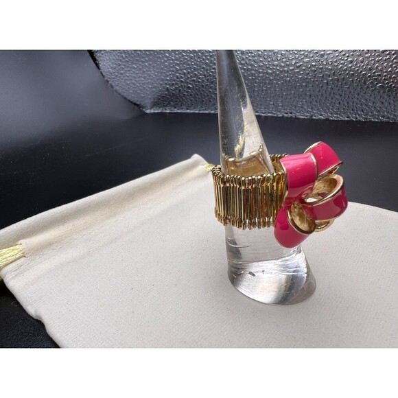 Lilly Pulitzer Pink Enamel Bow Stretch Ring - Picture 4 of 4